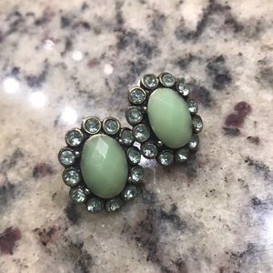 J Crew Mint Green Stud Earrings